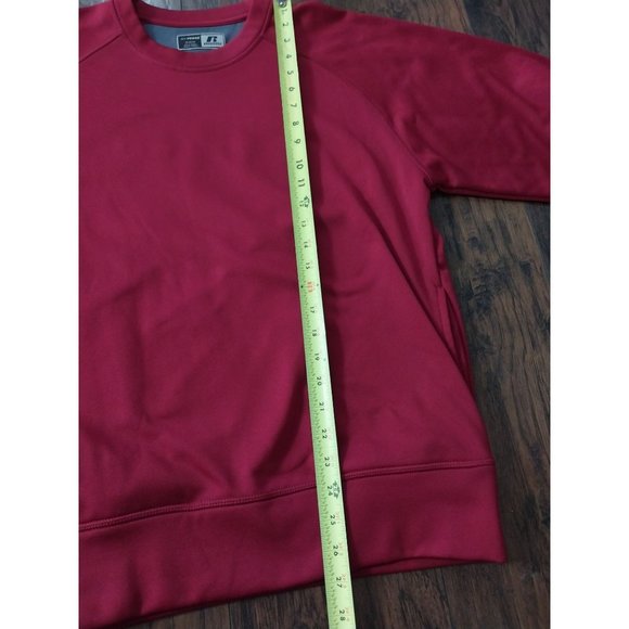 Russell Dri-Power Long Sleeve Pocket Fleece Athletic Sweatshirt Burgundy Men's M - Picture 8 of 9